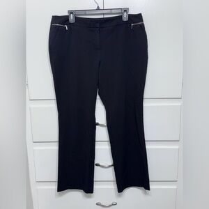 Black Straight Leg Dress Pants with Zip Pocket Detail